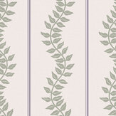 Papier peint Laurel Leaf Stripe  - Mauve et sauge - Graham & Brown