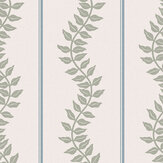 Papier peint Laurel Leaf Stripe  - Ciel et vert - Graham & Brown