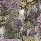 Pinecrest Wallpaper - Mulberry / Green - by Albany