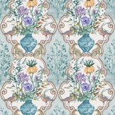 Papier peint Sundara - Aqua / violette - Osborne & Little