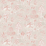 Papier peint Karuna - Taupe / terracotta - Osborne & Little