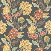 Papier peint Cynara - Charbon de bois / ocre - Osborne & Little