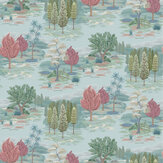 Papier peint Monteverde - Aqua / rosé - Osborne & Little