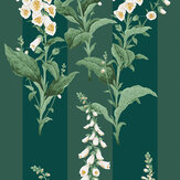 Papier peint Foxglove Stripe - Bleu sarcelle - Graham & Brown
