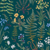 Papier peint Oshibana  - Bleu sarcelle - Graham & Brown