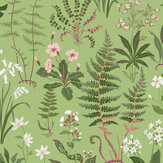 Papier peint Oshibana  - Vert - Graham & Brown