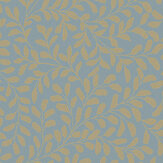 Papier peint Gilded Leaf  - Bleu ciel et or pâle - Graham & Brown