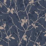Belle Wallpaper - Navy / Copper - by Boutique. Click for more details and a description.