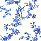 Birds & Berries Wallpaper - Blue - by Cath Kidston 