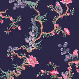 Birds & Berries Wallpaper - Navy - by Cath Kidston 