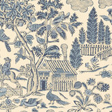 Home Park Wallpaper - Royal Blue - by G P & J Baker