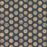 Court Buttons Wallpaper - Indigo - by G P & J Baker