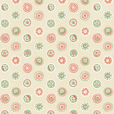 Court Buttons Wallpaper - Pink/ Green - by G P & J Baker