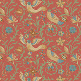 Royal Court Wallpaper - Red - by G P & J Baker