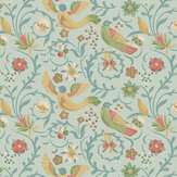 Royal Court Wallpaper - Aqua - by G P & J Baker