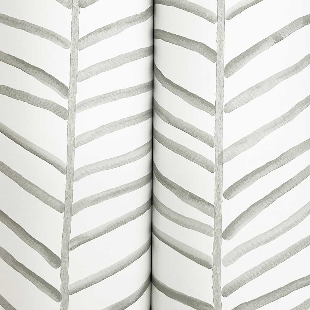 Cascade Palm Chevron by York - Fog - Wallpaper : Wallpaper Direct