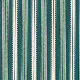 Hammersmith Woven Stripe Fabric - Teal - by Morris