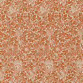 Bird & Anemone Weave Fabric - Apricot/ Linen - by Morris