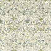 Strawberry Thief Wide Width Fabric - Lilac/ Sage - by Morris