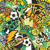 Sports Graffiti Medium Mural - Emerald / Orange - by Origin Murals