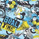 Games Splash Large Mural - Blue / Lime - by Origin Murals