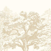 Etched Tree Medium Mural - Parchment - by Origin Murals