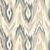 Watercolour Ikat Large Mural - Stone / Linen - by Origin Murals