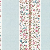 Pergola Stripe  Wallpaper - Mineral Blue/ Wisteria - by Sanderson. Click for more details and a description.