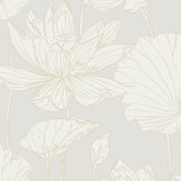 Lotus Garden Floral Wallpaper - Pearl - by NextWall