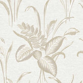 Palma Leaf Wallpaper - White - by Albany
