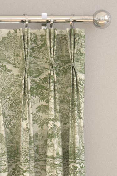 Highgrove Toile Curtains - Yew Green - by Sanderson. Click for more details and a description.
