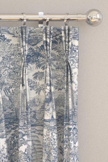 Highgrove Toile Curtains - Tetbury Blue - by Sanderson. Click for more details and a description.