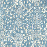 Topiary View Fabric - Tetbury Blue - by Sanderson