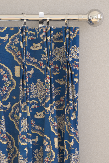 Wildflower Meadow Brocade Curtains - Sapphire - by Sanderson. Click for more details and a description.