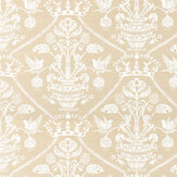 Highgrove Damask Fabric - Gritstone - by Sanderson