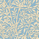 Bamboo Forest Wallpaper - Buttercup Yellow on Cornflower - by Cole & Son