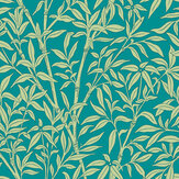Bamboo Forest Wallpaper - Pistachio on Petrol - by Cole & Son