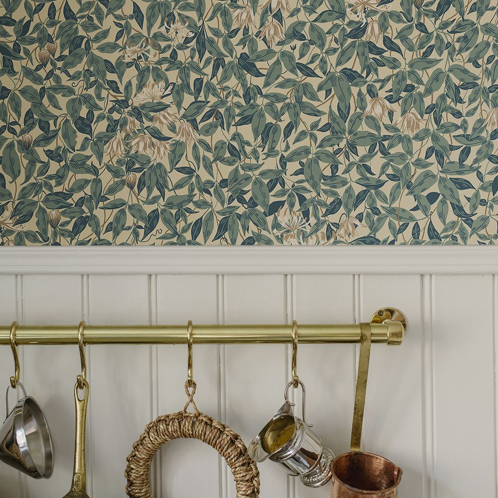 Linnea by Sandberg - Blue - Wallpaper : Wallpaper Direct