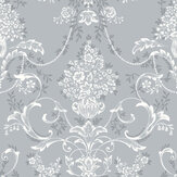 Amelie Damask Wallpaper - Grey - by Albany