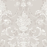 Amelie Damask Wallpaper - Mushroom - by Albany