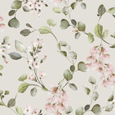 Rosalie Floral Wallpaper - Cream / Pink - by Albany