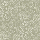 Stitched Organic Wallpaper - Sage - by Albany