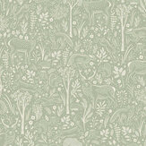 Papier peint Woodland Animals - Sauge - Albany