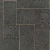 Wood Block Wallpaper - Charcoal and Gold - by Galerie. Click for more details and a description.