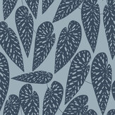 Tropics Wallpaper - Blue Leaf - by MissPrint