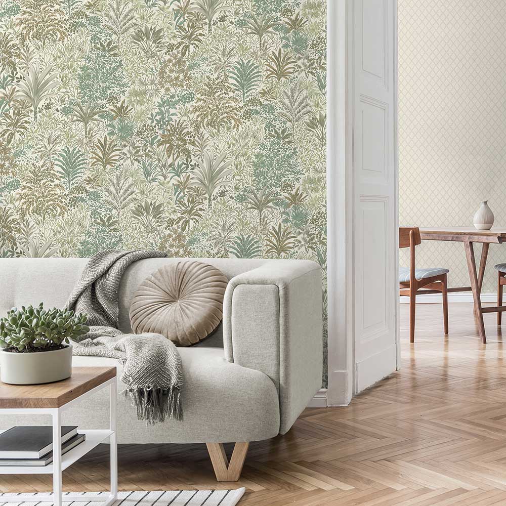 Capri Palm Landscape by Albany - Green - Wallpaper : Wallpaper Direct