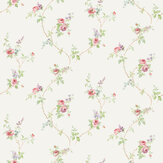 White Wedding Trail Wallpaper - Pink, Purple, Blue - by Galerie
