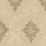 Silk Damask Wallpaper - Beige, Creams, Gold - by Galerie