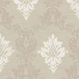 Silk Damask Wallpaper - Light Cream - by Galerie