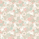 Papier peint Bouncing Bunnies - Mélange coco - Hoopla Walls. Cliquez pour en savoir plus et lire la description.